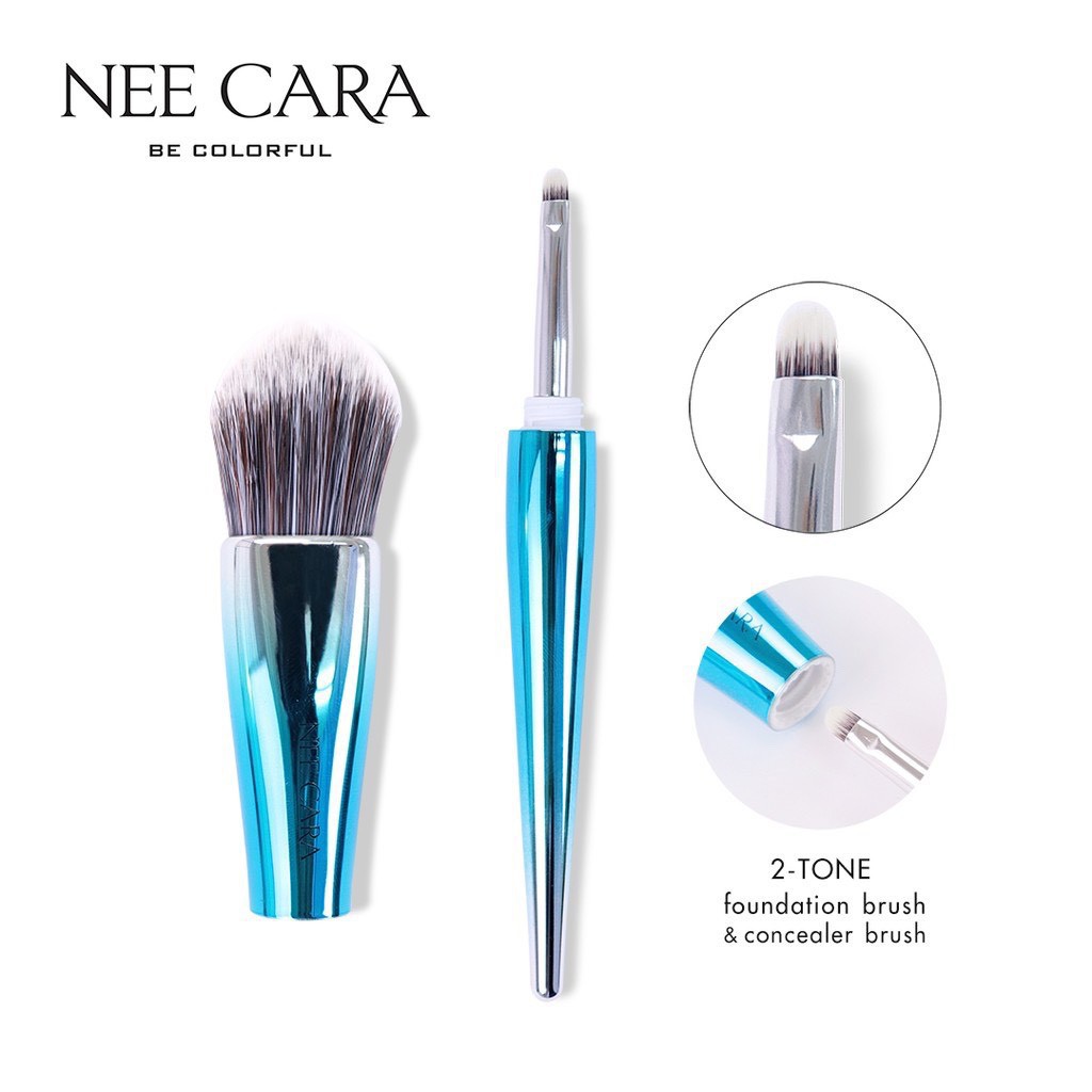 นีคาร่า แปรงแต่งหน้า ลงรองพื้น คอนซีลเลอร์ 2หัว N756 NEE CARA POWDER AND BLENDING BRUSH