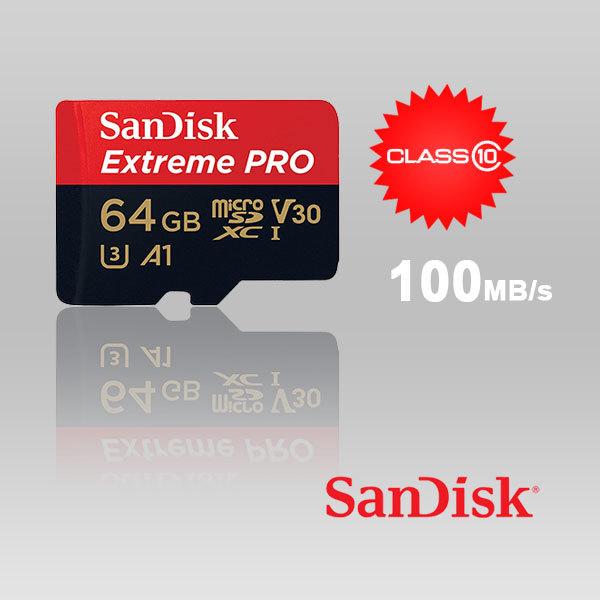 (ลดราคาพิเศษ) Sandisk Extreme Pro MicroSDHC Class10 U3 A1 V30 Memory Card, 64GB (100 MB/s)