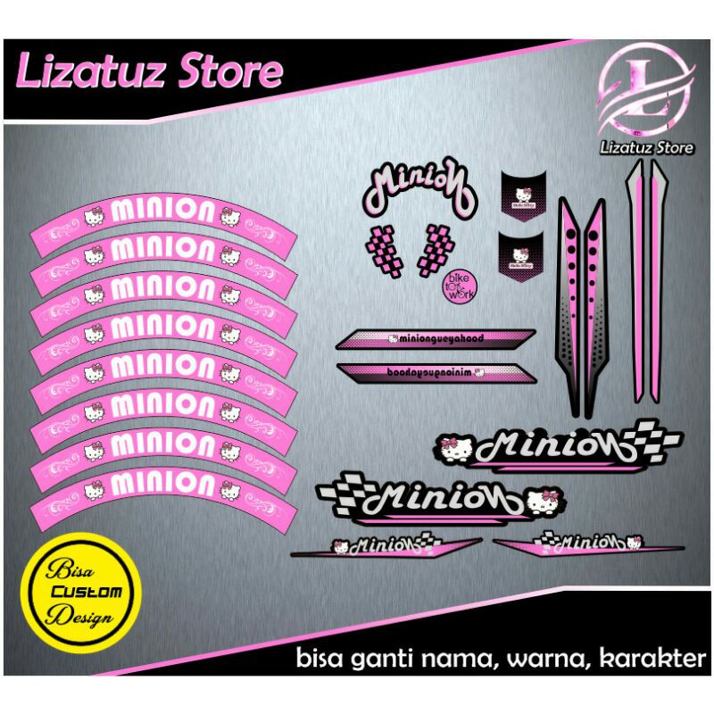 MINION CHARACTER DECAL STICKER (ฟรี CUSTOM NAME, COLOR & CHARACTER)