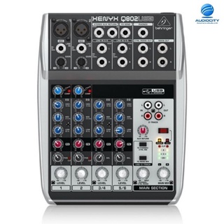 Behringer XENYX Q802USB มิกเซอร์แบบอนาล็อค 8 Input 2 Bus USB Audio Interface: ซาวด์การ์ด 2-in/2-out