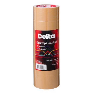 Delta เทปโอพีพี 2 นิ้วx45 หลา (แพ็ค6ม้วน) สีชา