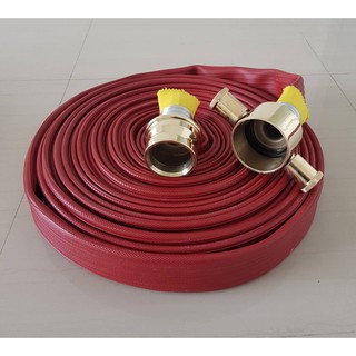 สายส่งน้ำดับเพลิงพีวีซี ไนไตร สีแดง พร้อมพันข้อต่อ PVC NITRILE FIRE HOSE