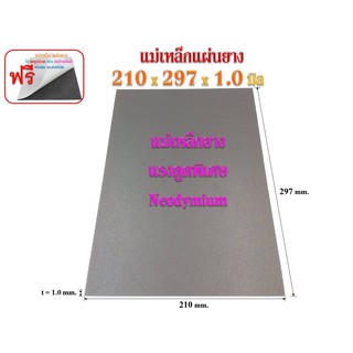 แม่เหล็กแผ่นยางแรงดูดพิเศษ Neodymium Rubber # RE6 หนา 1 มิล