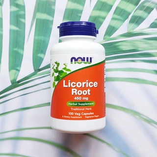 (NOW Foods®) Licorice Root 450 mg 100 Veg Capsules อาหารเสริมสมุนไพร รากชะเอมเทศ