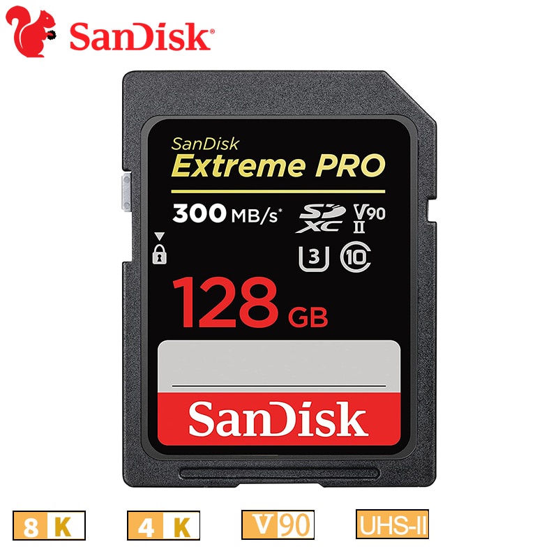 SanDisk 8k SD Card 4k Extreme PRO 32GB 64GB 128GB UHS II SDXC Flash