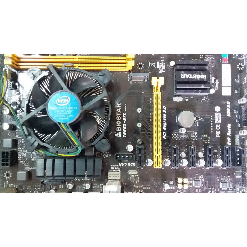 BIOSTAR TB250 BTC (TB250-BTC) 6 GPU+ CPU + RAM 8gb
