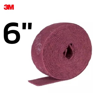 3M 7447 สก๊อตไบร์ทม้วนสีแดง ขนาด 6 นิ้วx10 เมตร