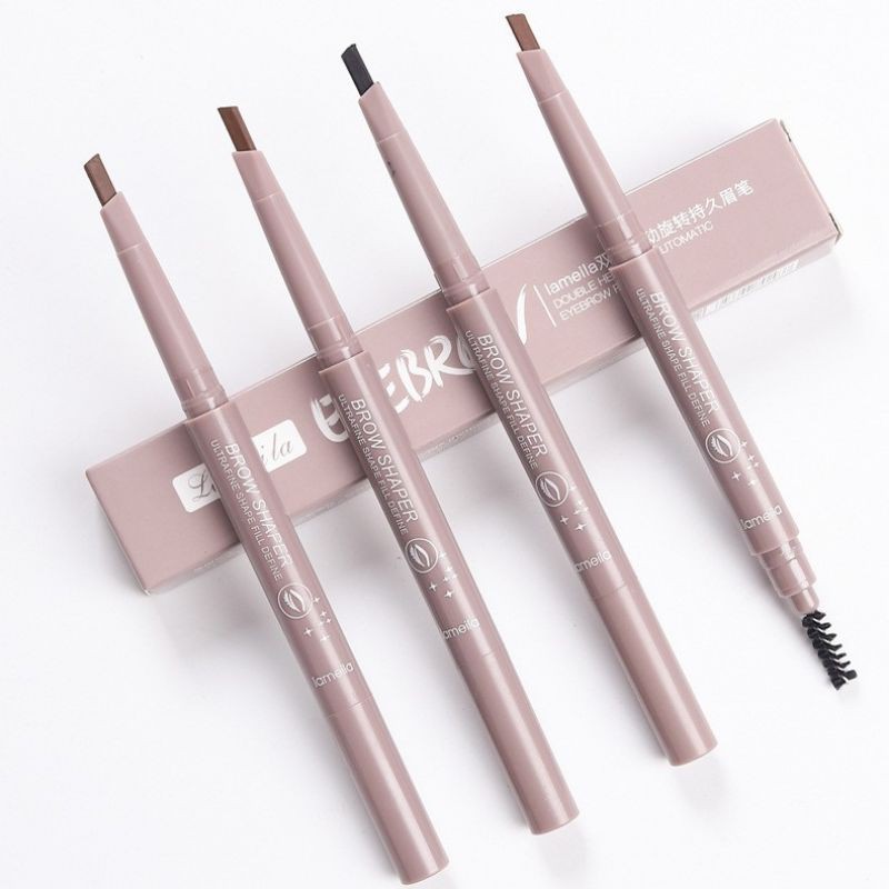 BT พร้อมส่ง 2in1 ดินสอเขียนคิ้วกันน้ำ+แปรงปัดขนคิ้ว Lameila / Bobeini Eyebrow Pencil มีหลายสี