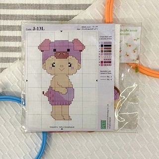 #ชุดปักครอสติส #ชุดปักครอสติช #ชุดปักครอสติสลายการ์ตูน#Counted Cross stitch kit#PINN#9*12cm.#11*14cm#