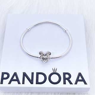 [พร้อมส่ง สินค้าแท้ 💯 ] สร้อยข้อมือแพนโดร่าหัวมินนี่ Disney Pandora Moments Pavé Minnie Mouse Clasp Snake Chain Bracelet