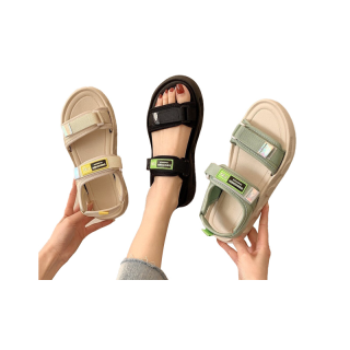 4.4 โค้ด APR8PKH ลด 60.- [พร้อมส่งจากไทย] FIN Casual Sandals Korean Style รองเท้ารัดส้นคาด 2 สาย สไตล์เกาหลี