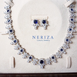 Neriza jewelry/เครื่องประดับเจ้าสาวเพชรสังเคราะห์ประกายเทียบเท่าเพชรแท้  จัดส่งฟรีพร้อมกล่องNZC004