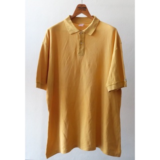 Vintage Fruit of the Loom Polo Shirt อก 25 นิ้ว ยาว 31 นิ้ว สีส้มอ่อน มือสอง ของแท้