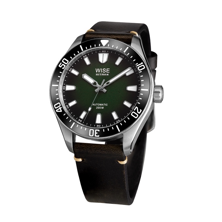 WISE รุ่น HITMAN Automatic 200 m. นาฬิกาผู้ชาย รหัส HIT41-S No date เซราคมิคเงา (ระบุสีสายทางแชท)