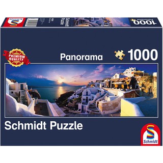 จิ๊กซอว์ Schmidt - Sunset on Santorini 1000 piece (Panorama)  (ของแท้  มีสินค้าพร้อมส่ง)