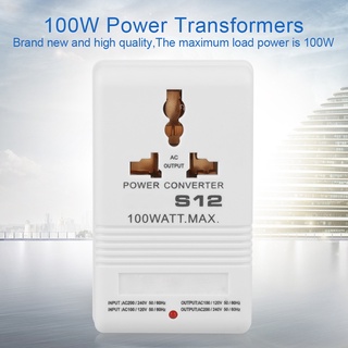 [ตัวแปลงแรงดันไฟฟ้า] 100W 110V / 120V To 220V / 240V Step-Up &amp; Down หม้อแปลงแรงดันไฟฟ้า (Cn มาตรฐานปลั๊ก)