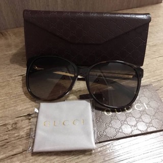 GUCCI Cat Eye Asia Fit Havana Frame Ladies Sunglasses