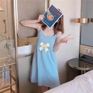 146 ชุดนอนกระโปรงสายเดี่ยว ชุดนอนแฟรชั่นต้อยนับหน้าร้อย ผ้านุ่ม ใส่สบาย