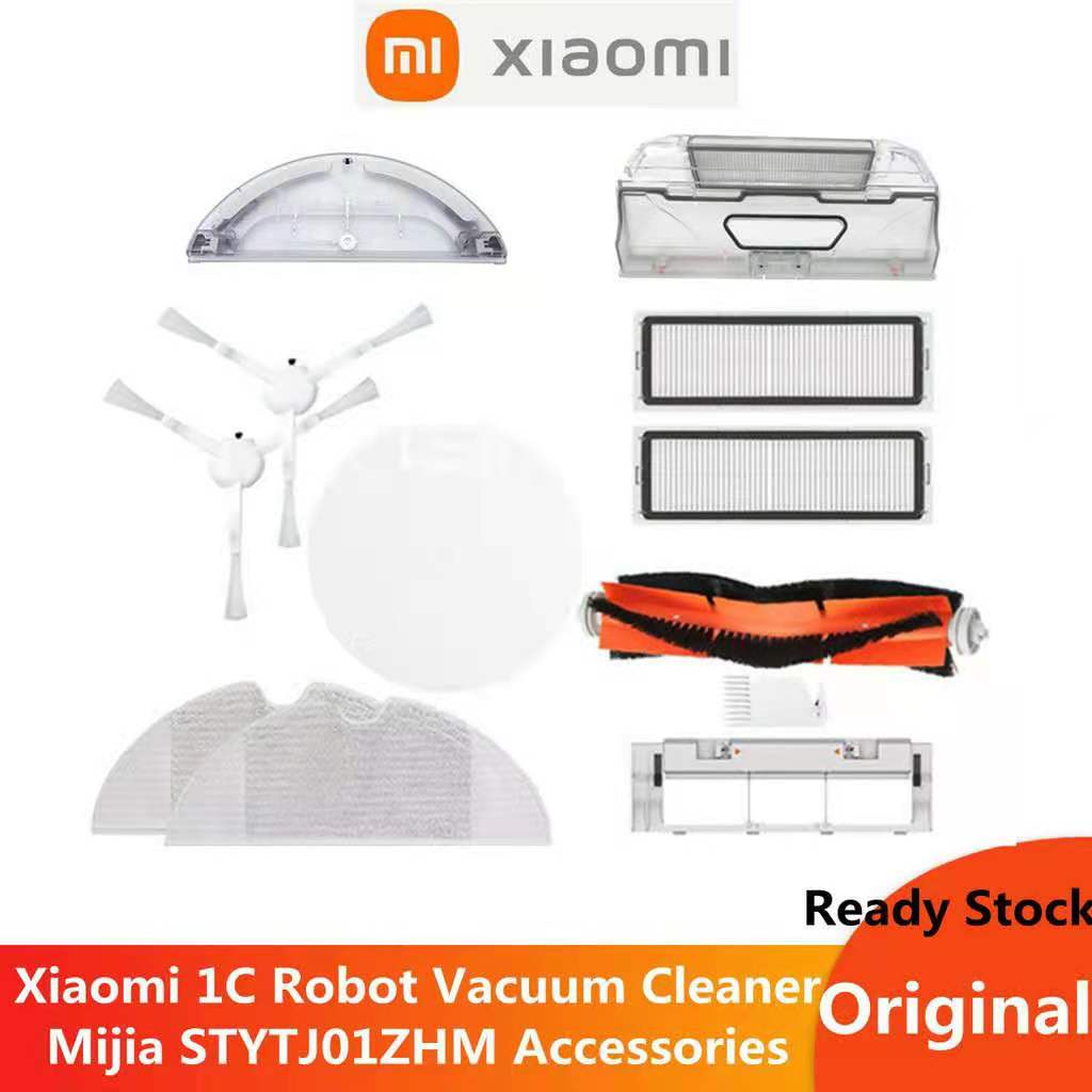 Original Xiaomi 1C/2C/1T/mi robot vacuum-mop accessories of Dustin, main/side brush cover, water tank, vacuum mop and HEPA filter for Mijia stytj01zhm replacement kit
