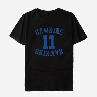 T-shirt  เสื้อยืด พิมพ์ลายกอธิค Stranger Things Hawkins 11 ทรงหลวม เลือกลายได้ สไตล์โกธิคS-5XL