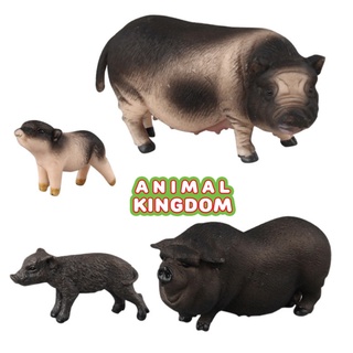 Animal Kingdom - โมเดลสัตว์ หมูดำ พ่อแม่ลูก ชุด 4 ตัว (จากหาดใหญ่)