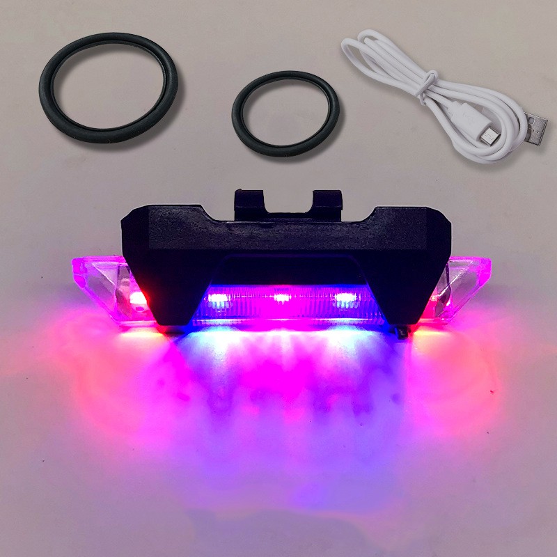 Lueaspy ไฟจักรยาน LED ชาร์จ USB กันน้ํา สีรุ้ง