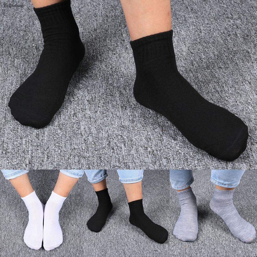 STYLEF10 Pair Mens Womens Sports Gym Ankle Socks Low Cut Solid Cotton