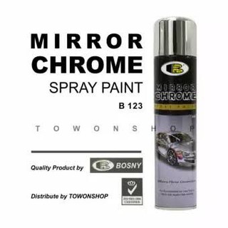 สีสเปรย์ โครเมี่ยม กระจกเงา บอสนี่ Bosny Mirror Chrome Spray 270ml.