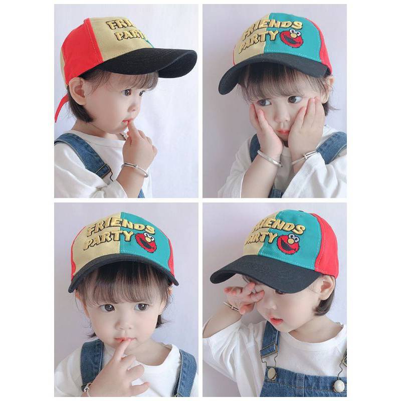 หมวกแก๊ปและบักเก็ตปักภาษาอังกฤษและตัวการ์ตูน เด็ก 1-3ขวบใส่ได้ ใส่ได้ทั้งหญิงและชาย