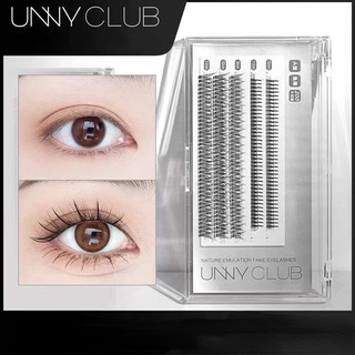 UNNY CLUB ขนตาปลอม แบบใส มีกาวในตัว ชุดขนตาปลอมยาว เป็นธรรมชาติ สําหรับผู้เริ่มต้น