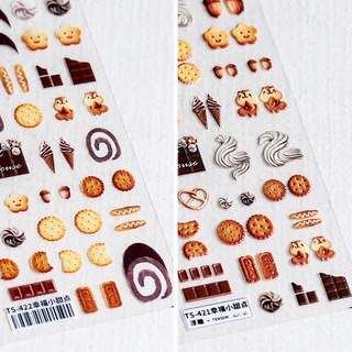 [SESAME] สติกเกอร์ ลายนูน Happy Dessert TS421 สําหรับติดตกแต่งเล็บ