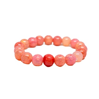 CRACKED AGATE เกล็ดมังกรสีชมพู กำไลหินอาเกตเกล็ดมังกร ขนาด 10 มม. by siamonlineshop