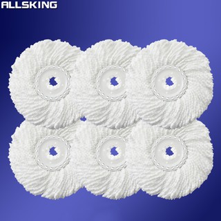 Allsking ผ้าม๊อบ ผ้าม็อบ ผ้าม็อบไม้ถูพื้น สีขาว ผ้าม็อบเปลี่ยน อุปกรณ์ถูพื้น ดักฝุ่น ดูดซับน้ำได้ดี