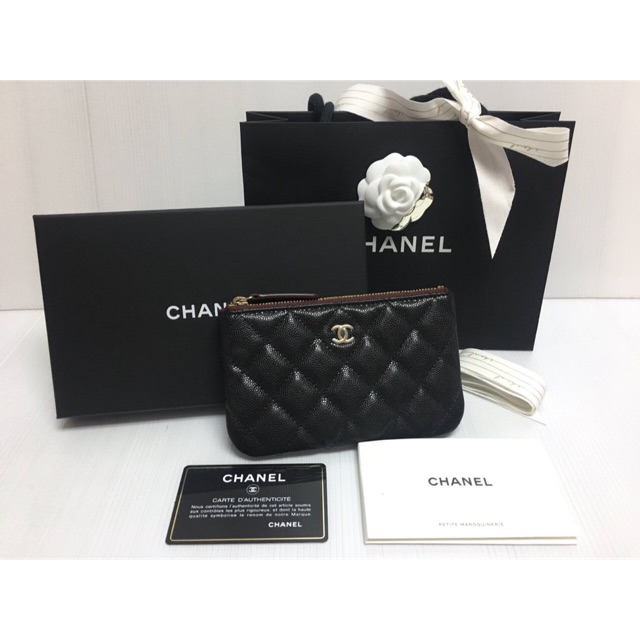 Chanel mini o-case black caviar