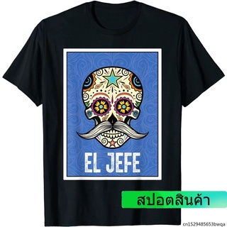 เสื้อยืดพิมพ์ลายหัวกะโหลก El Jefe เสื้อแฟชั่นผู้ชาย