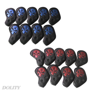 [NANA] 9pcs Waterproof Skull Golf Iron Head Cover Club Putter Headcover Covers Blue