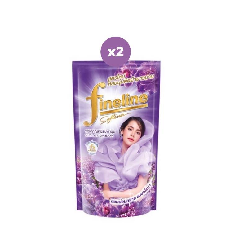 Fineline ไฟน์ไลน์ผ้านุ่ม สูตรมาตรฐาน กลิ่น Aromatic Floral 580 มล. สีม่วง Voiolet Dream x2