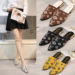 ✨พร้อมส่ง!! รองเท้าLV​ ไหมผมประดับมุก✨
