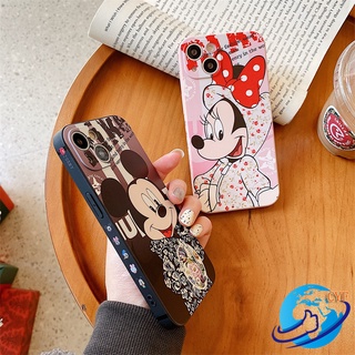 เคสโทรศัพท์มือถือแบบนิ่ม ผิวด้าน กันกระแทก ลายมิกกี้ มินนี่เมาส์ สําหรับ iPhone 14 13 12 11 Pro Max 14 Plus XR X XS Max SE 6 6S 7 8 Plus