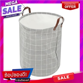 ถังผ้ากลม PLIM SIMPLE LINE สีเทา ตะกร้าผ้า ROUND LAUNDRY HAMPER PLIM SIMPLE LINE GREY อุปกรณ์จัดเก็บเสื้อผ้า