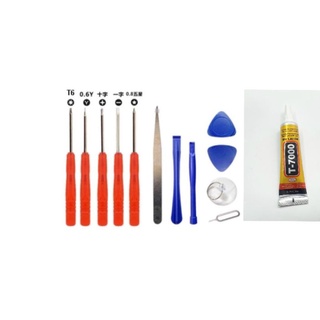 ชุดไขควงและอุปกรณ์แกะมือถือ mobile phone disassembly tool 12-piece  iPhone series screwdriver กาว 15 ml