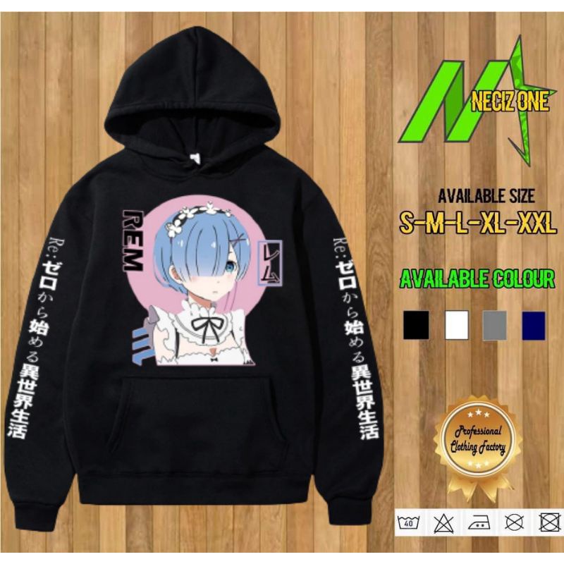 JAPANESE ANIME COSPLAY HOODIE RE:ZERO RESTART LIFE จาก ZERO REM CHARACTER COOL WOMENS HOODIE TOP