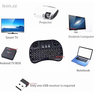 Mini Wireless Keyboard + Touchpad + Battery Charge ได้ + แป้นพิมพ์ไทย ( สีดำ) สำหรับ Android tv box , Smart TV, mini pc,