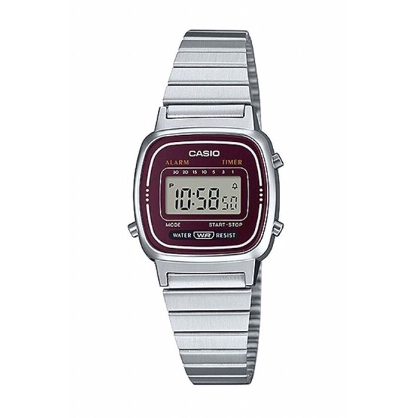 Casio Standard นาฬิกาข้อมือผู้หญิง สายสแตนเลส รุ่น LA670,LA670WA,LA670WA-4 - สีเงิน