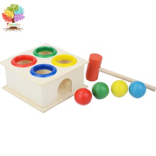 Treeyear Wooden Hammering Box ของเล่นสําหรับเด็กเพื่อการศึกษา