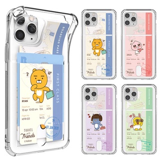 🇰🇷【 Korean Phone Case 】 Kakao Friends Travel Clear Air Cushion Card Case Made in Korea Compatible for iPhone Samsung Galaxy