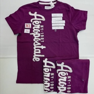 เสื้อยืดคอกลม Aeropostale ผู้ชายสีม่วงไซด์ XL