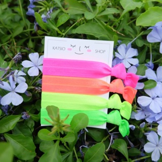 Hair ties "Feeling in Neon" set 4 pcs.