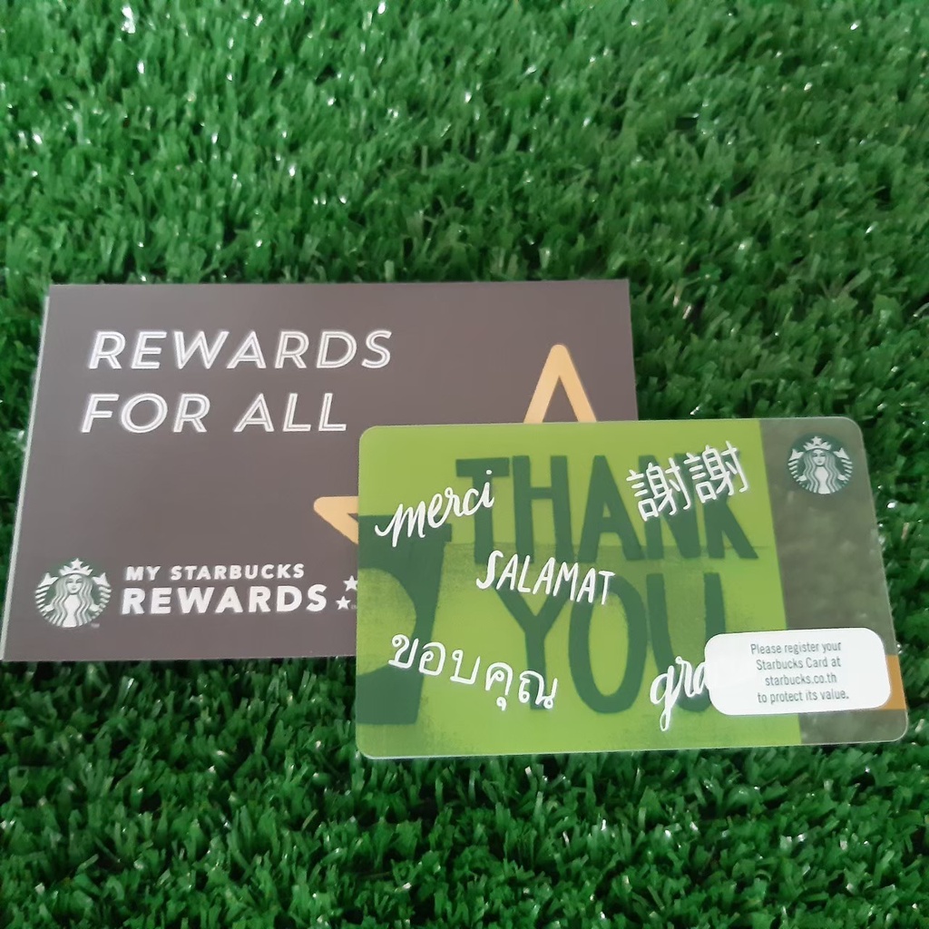 Starbucks Card Thank You การ์ด สตาร์บัคส์ บัตรเปล่า ของสะสม ไม่มีเงิน ไม่ขูดพิน