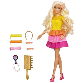 Barbie Ultimate Curls Doll and Playset​ ตุ๊กตาบาร์บี้และอุปกรณ์ทำผมลอน ของแท้